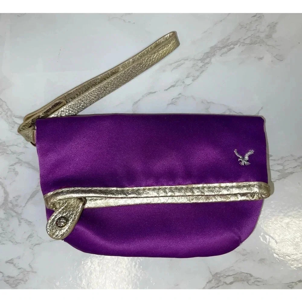 American Eagle purple wristlet.